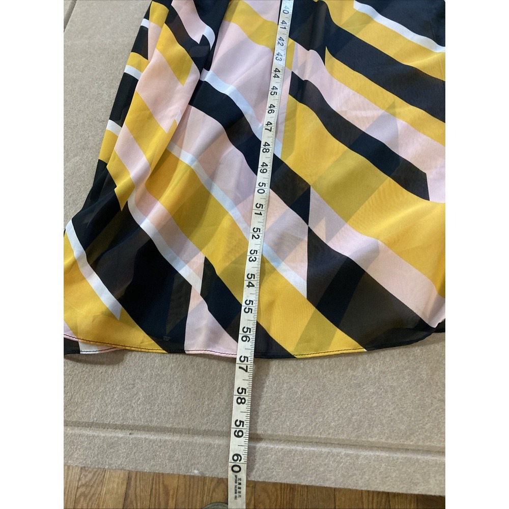 Lane Bryant Stripped Maxi Dress Sz 24 New Black Pink Yellow Belted Wedding Guest - Picture 11 of 12